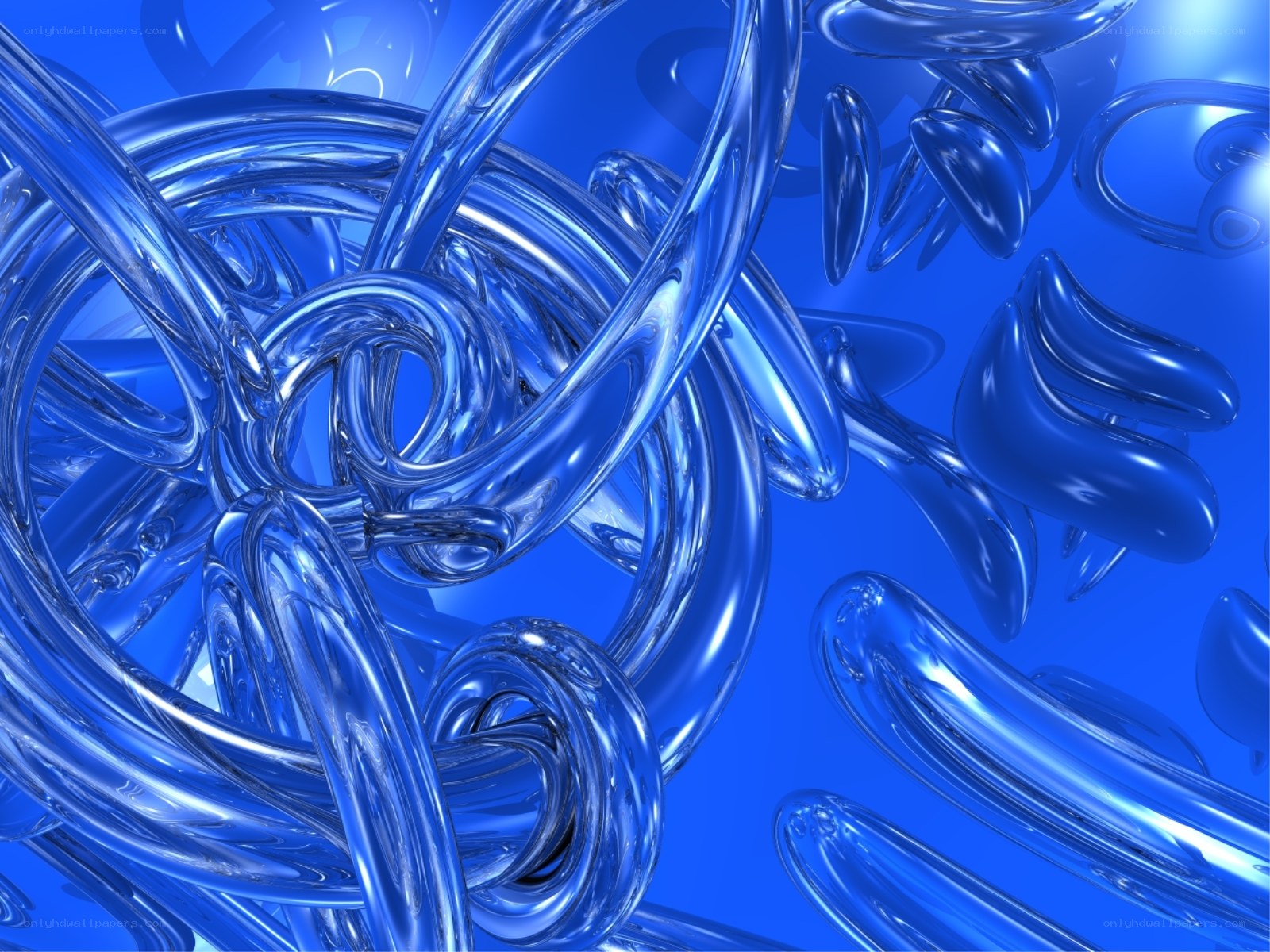 Blue glassy swirls