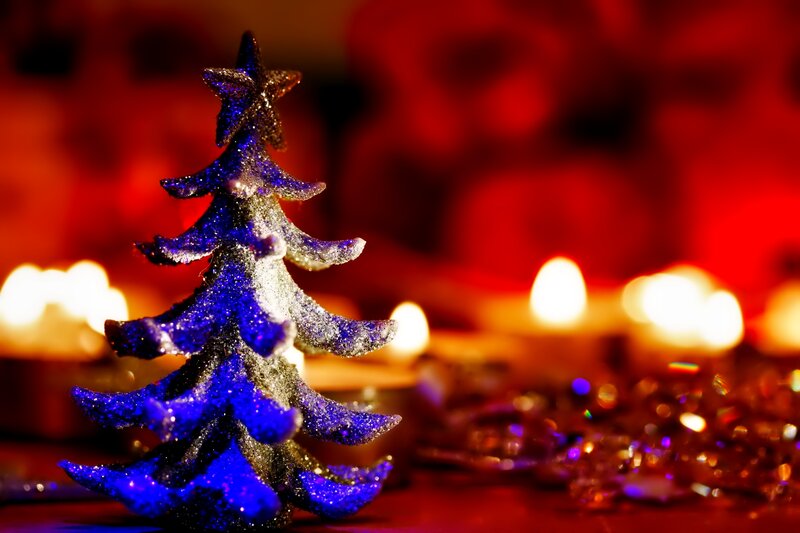 Blue Glitter Christmas Tree