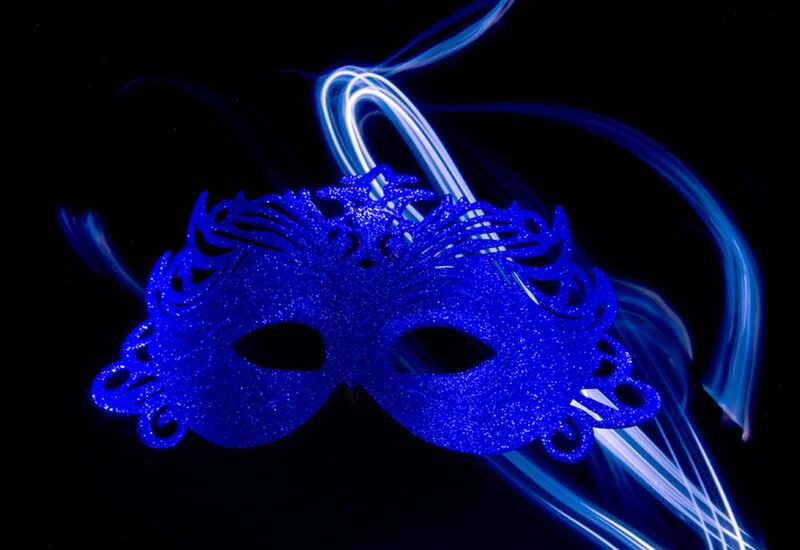 Blue Glitter Mask