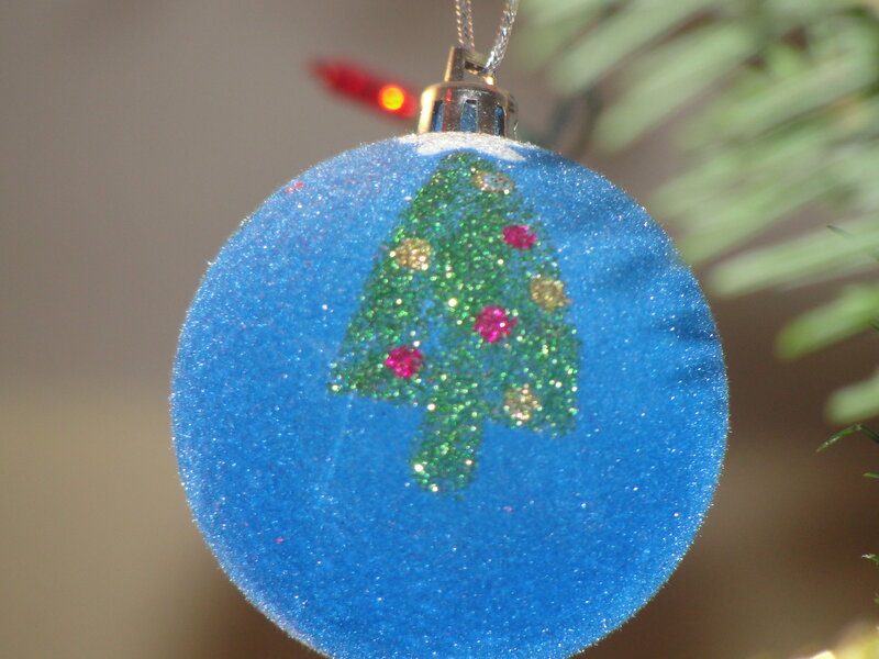 Blue Glitter Ornament