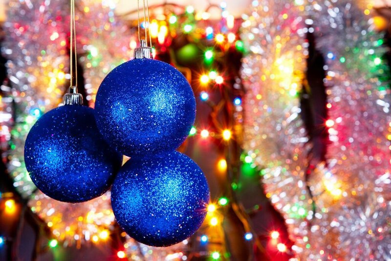 Blue Glitter Ornaments — Festive, Night