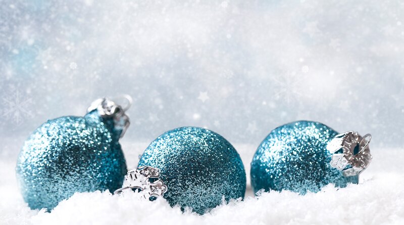 Blue Glitter Ornaments — Festive, Winter