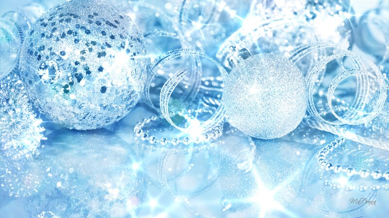 Blue Glitter Ornaments — Sparkling