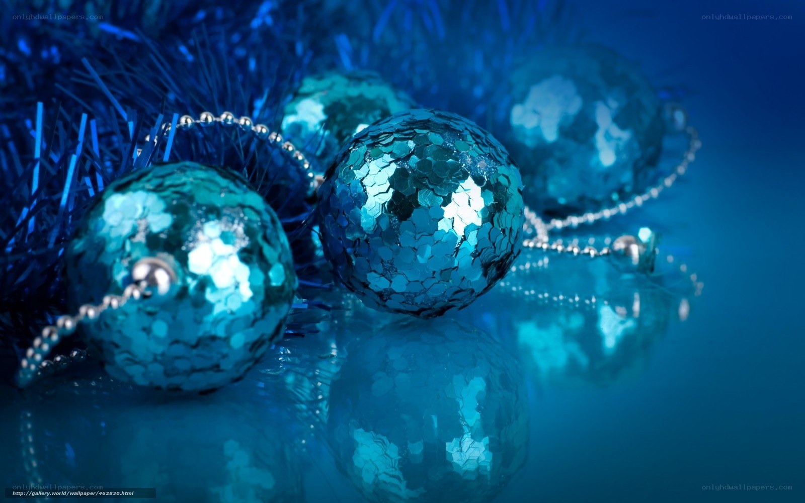 blue glitter ornaments