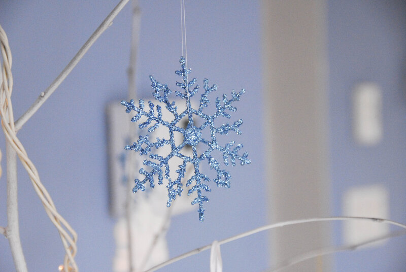Blue Glitter Snowflake