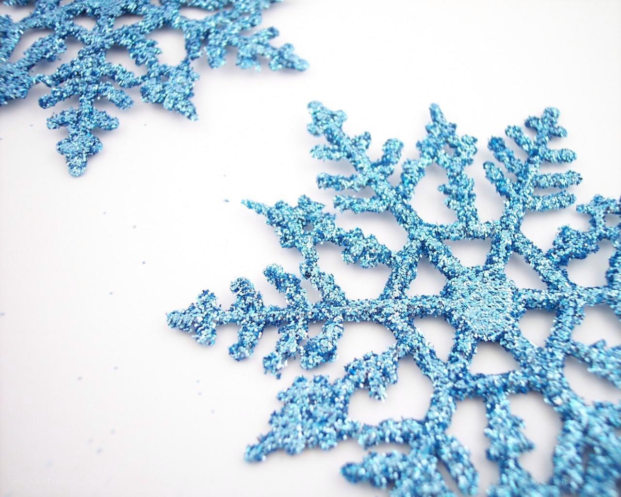 blue glitter snowflakes