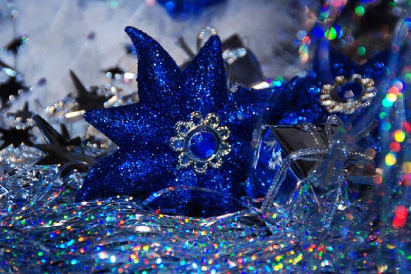 Blue Glitter Star Ornament
