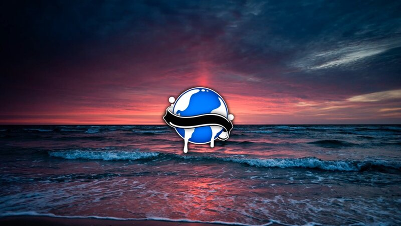 Blue Globe Logo — Dramatic, Sunset