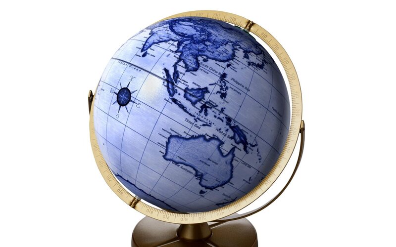 Blue Globe on Stand