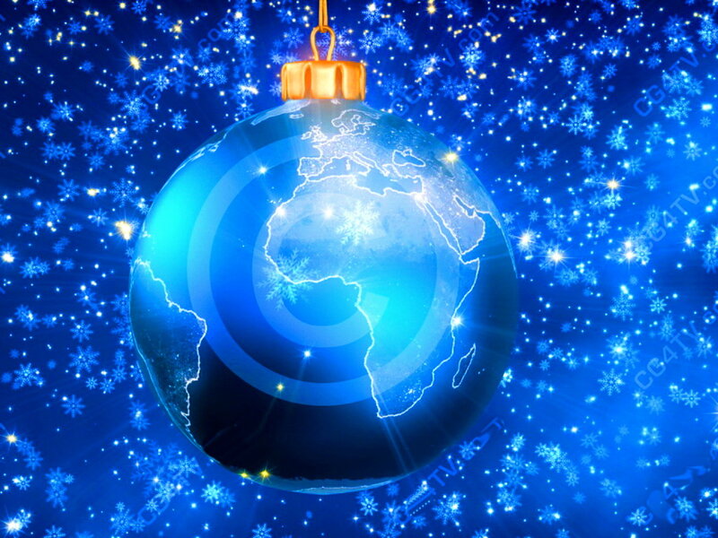 Blue Globe Ornament — Festive