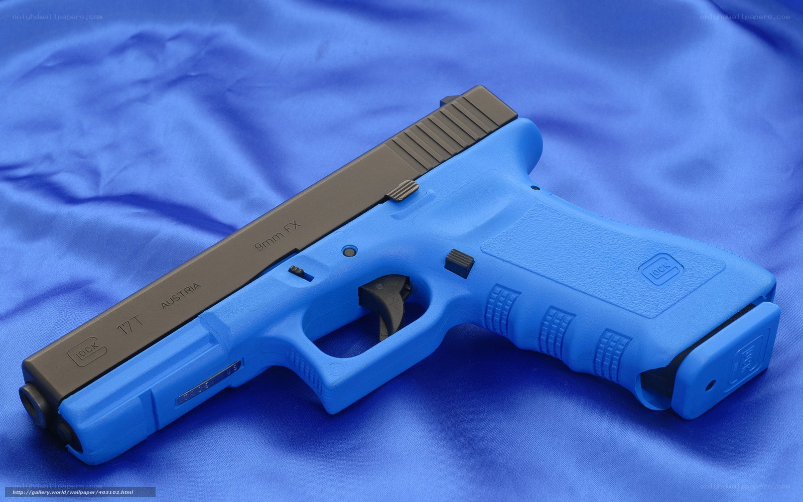 blue glock 17 pistol