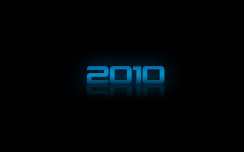 blue glowing 2010 text