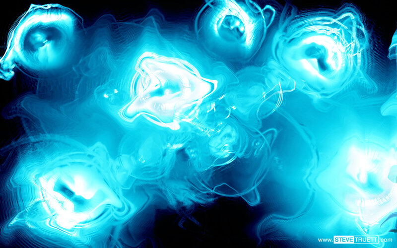 Blue Glowing Abstract Forms — Ethereal