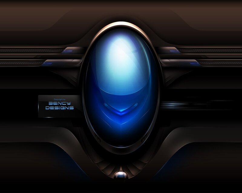 Blue Glowing Alien Head