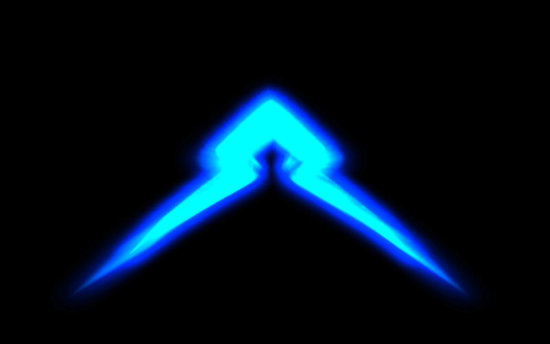 blue glowing arrow symbol