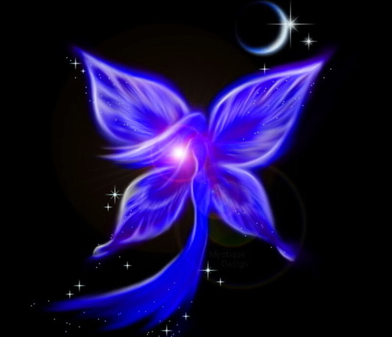 Blue Glowing Butterfly — Mystical