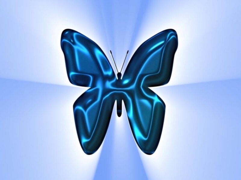 blue glowing butterfly