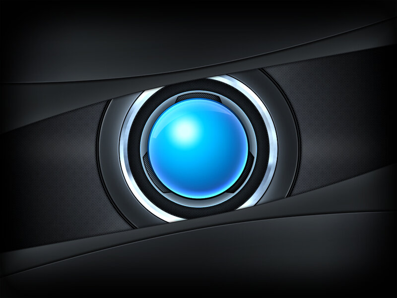 Blue Glowing Button