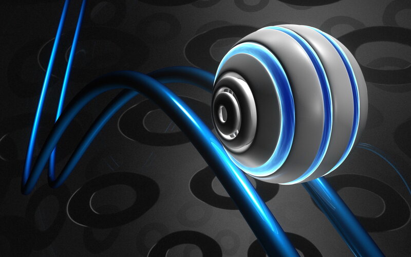 Blue Glowing Cable Sphere