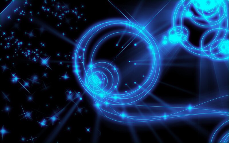 Blue Glowing Circles — Energetic, Digital Art, Stars