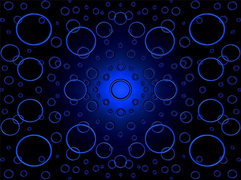 blue glowing circles on black