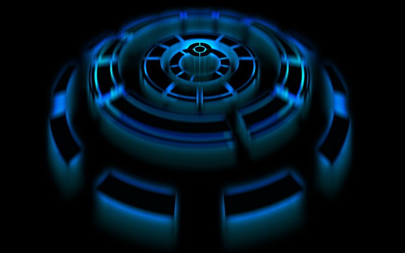 Blue Glowing Circular Device — Mysterious