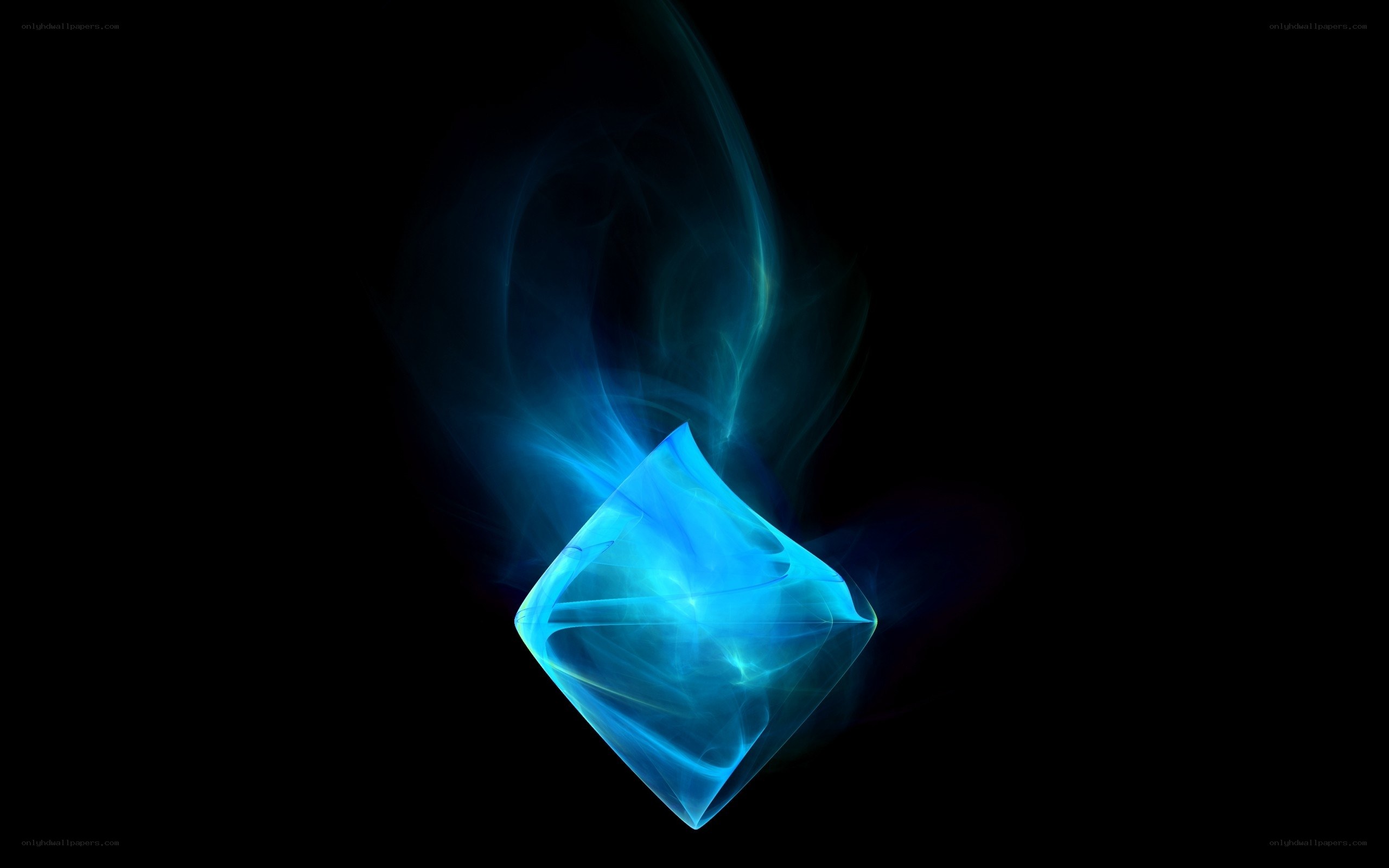 blue glowing crystal