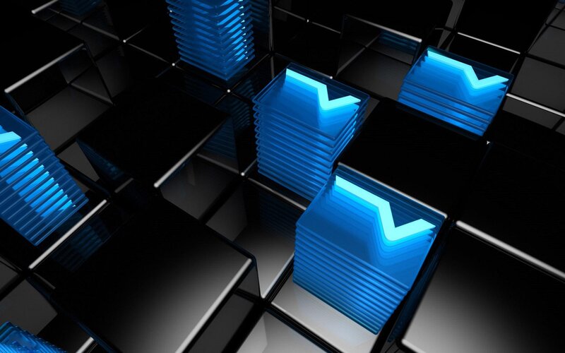Blue Glowing Cubes — Futuristic
