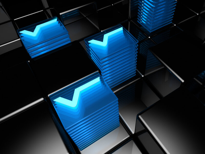 Blue Glowing Cubes