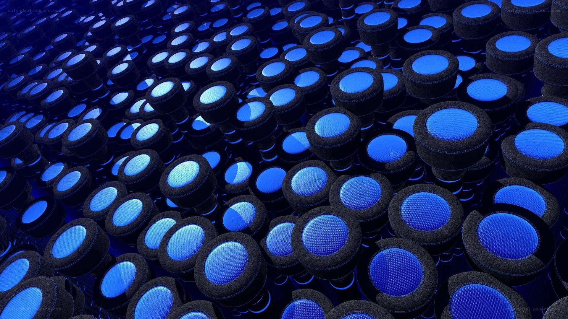 blue glowing cylinders pattern