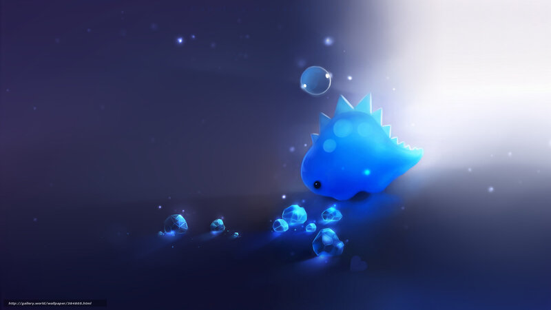 Blue Glowing Dinosaur — Serene