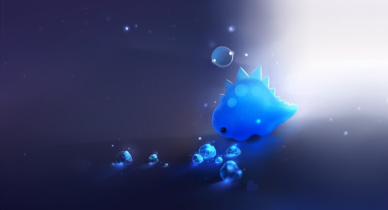 Blue Glowing Dinosaur