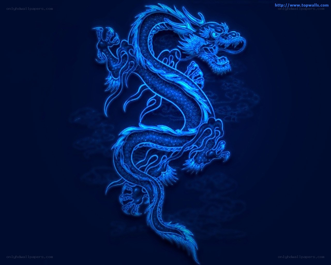 blue glowing dragon design
