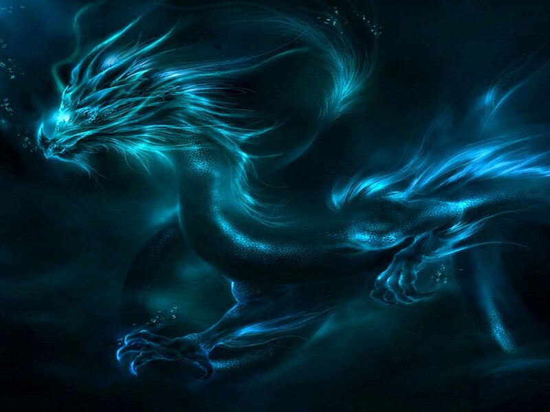 Blue Glowing Dragon — Dramatic