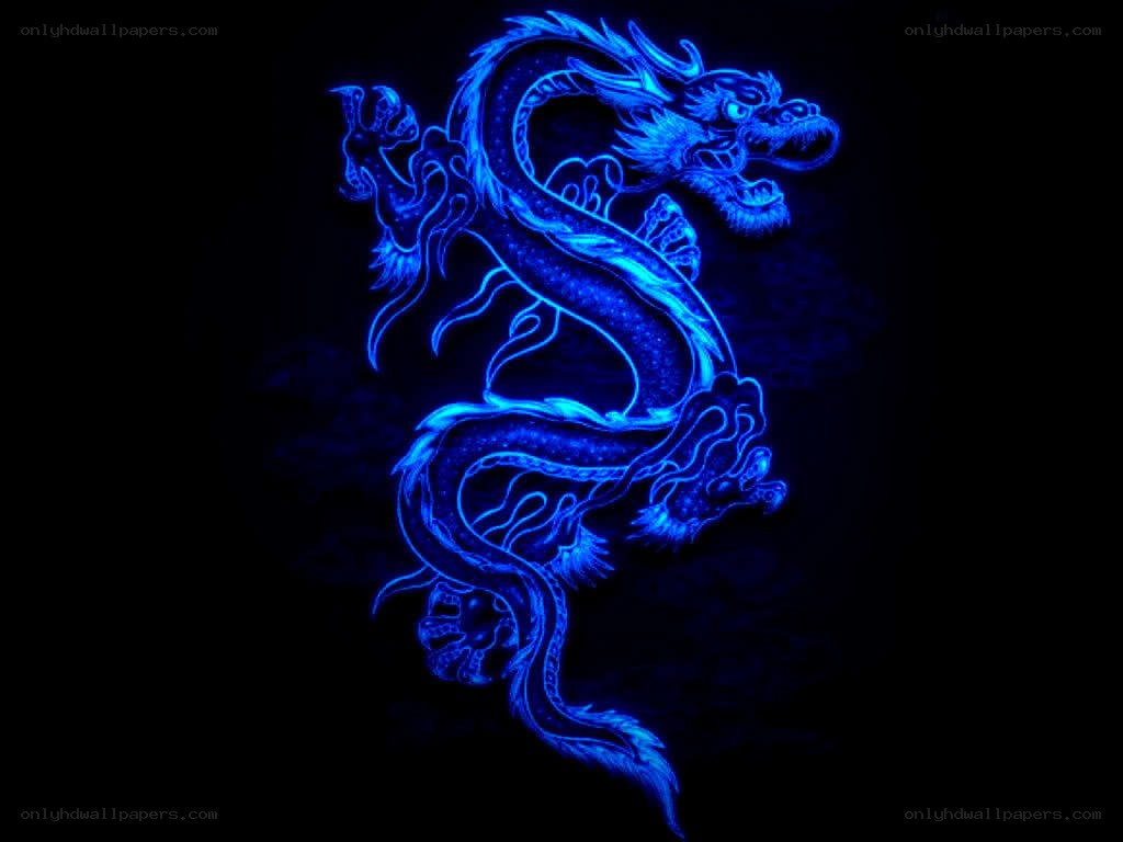 blue glowing dragon illustration