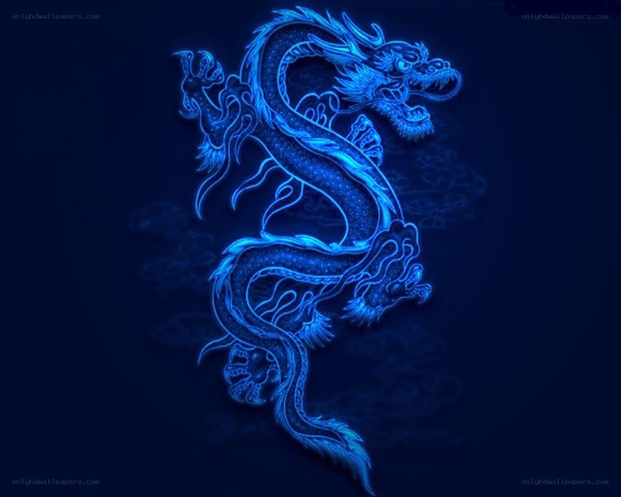 blue glowing dragon illustration