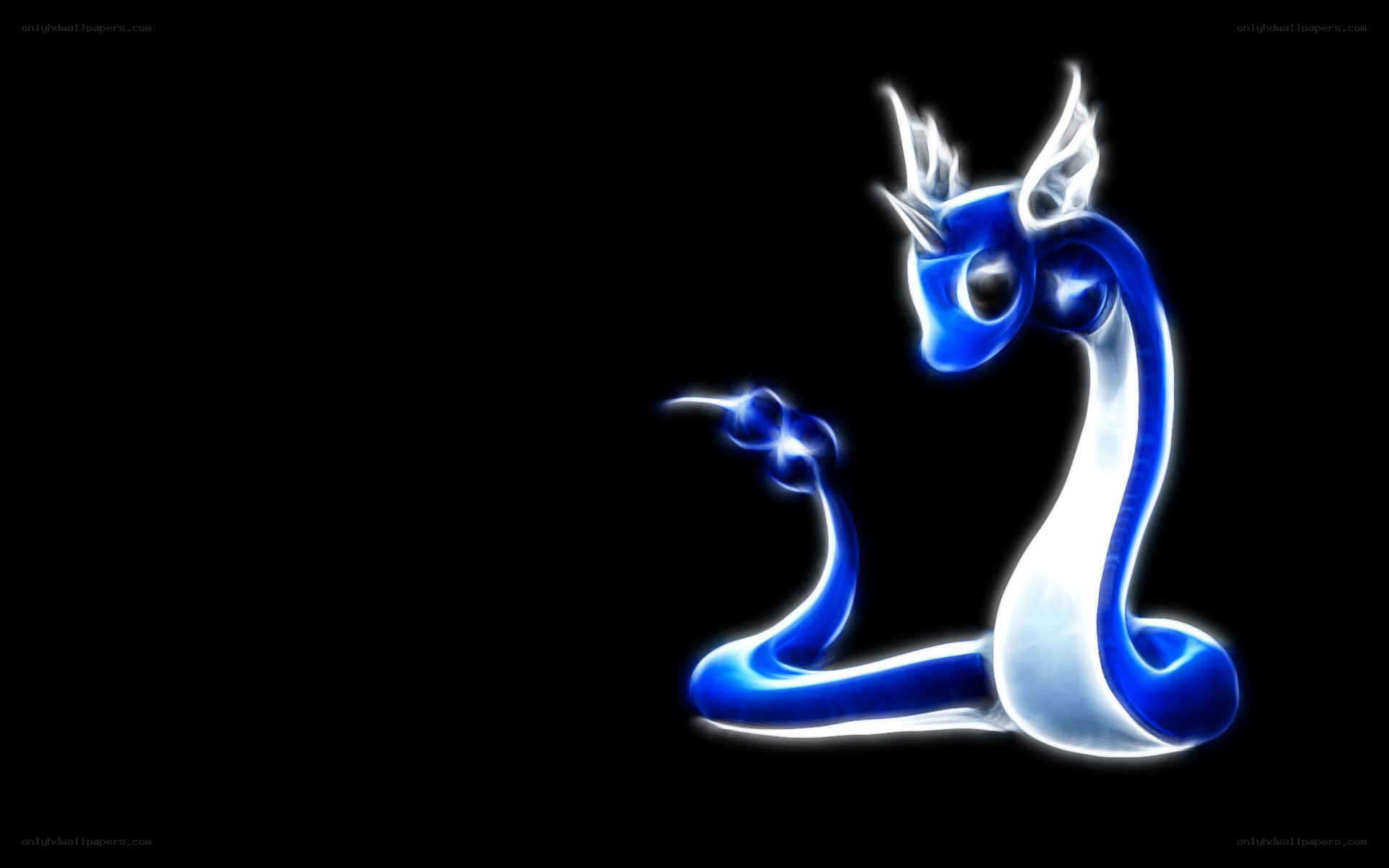 Blue glowing dragon illustration