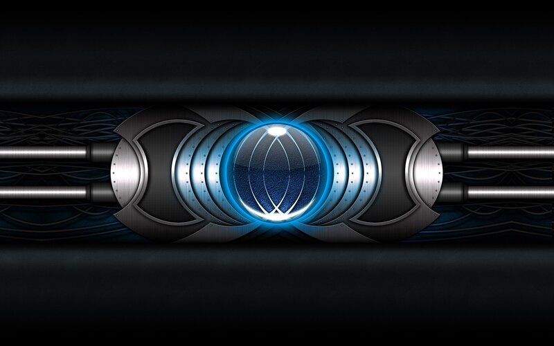 Blue Glowing Emblem — Black
