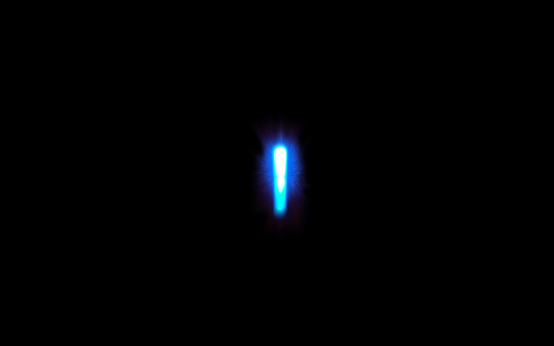 blue glowing exclamation mark