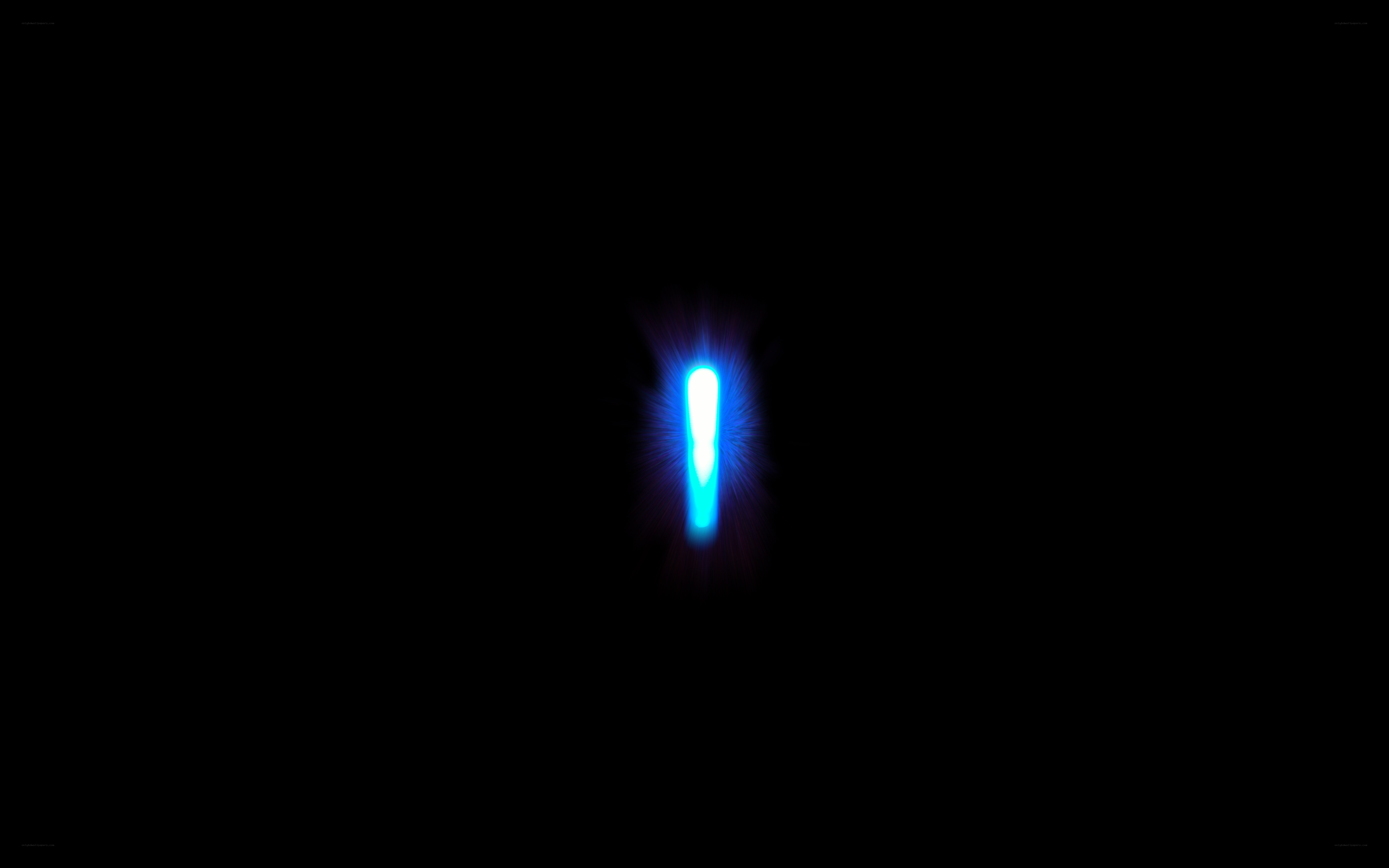 blue glowing exclamation mark