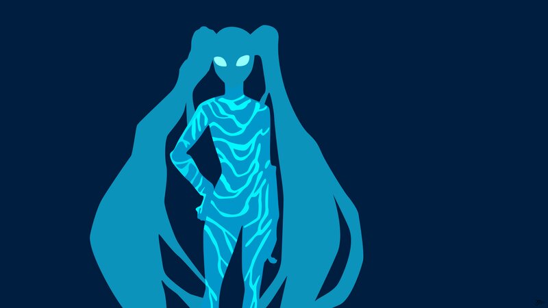 Blue Glowing Figure — Mysterious
