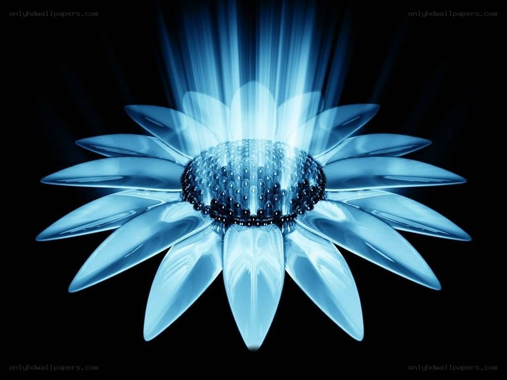 blue glowing flower
