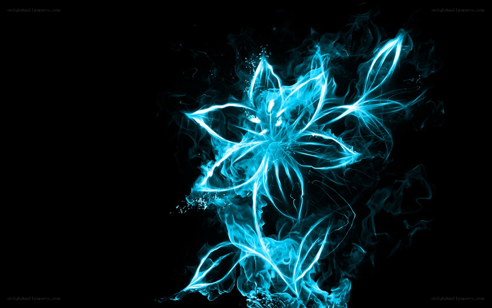 Blue glowing flower design
