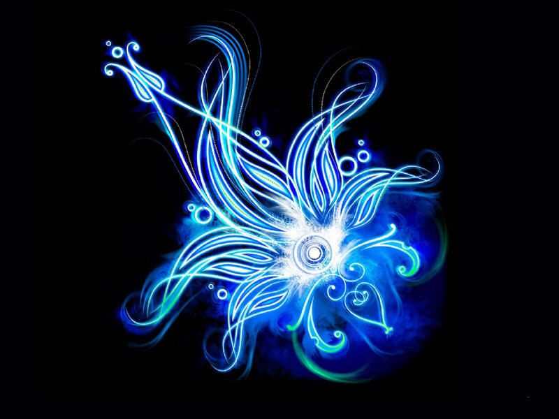 Blue Glowing Flower — Energetic
