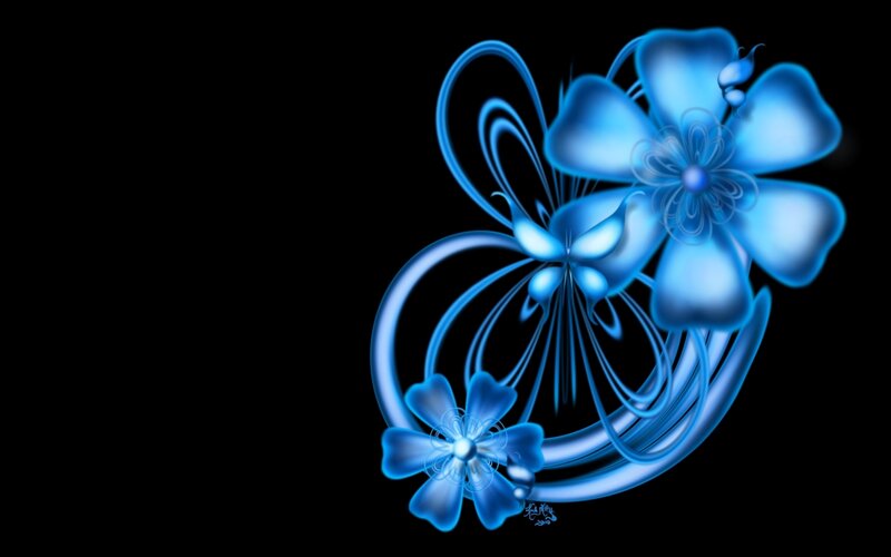 Blue Glowing Flowers — Ethereal