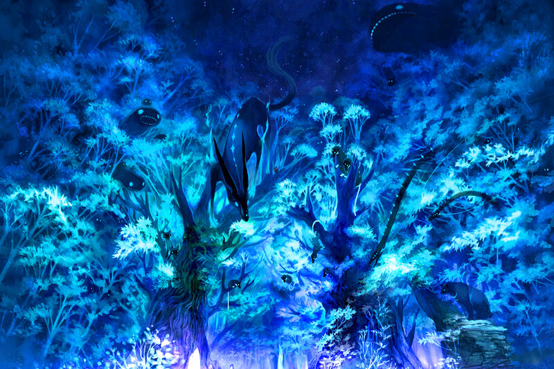Blue Glowing Forest