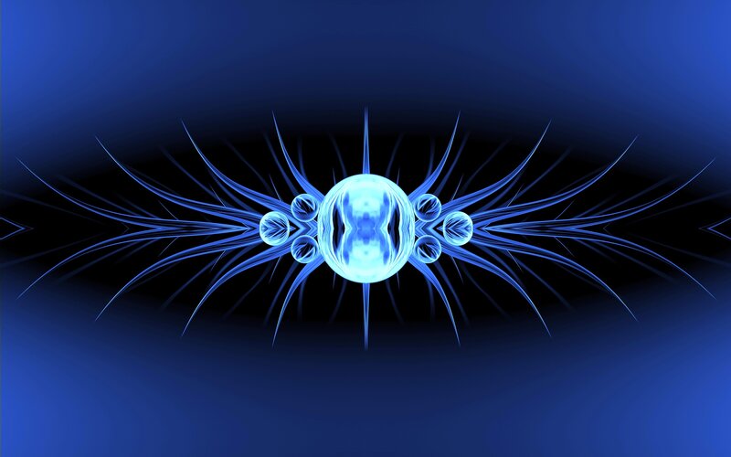 Blue Glowing Fractal Design — Abstract