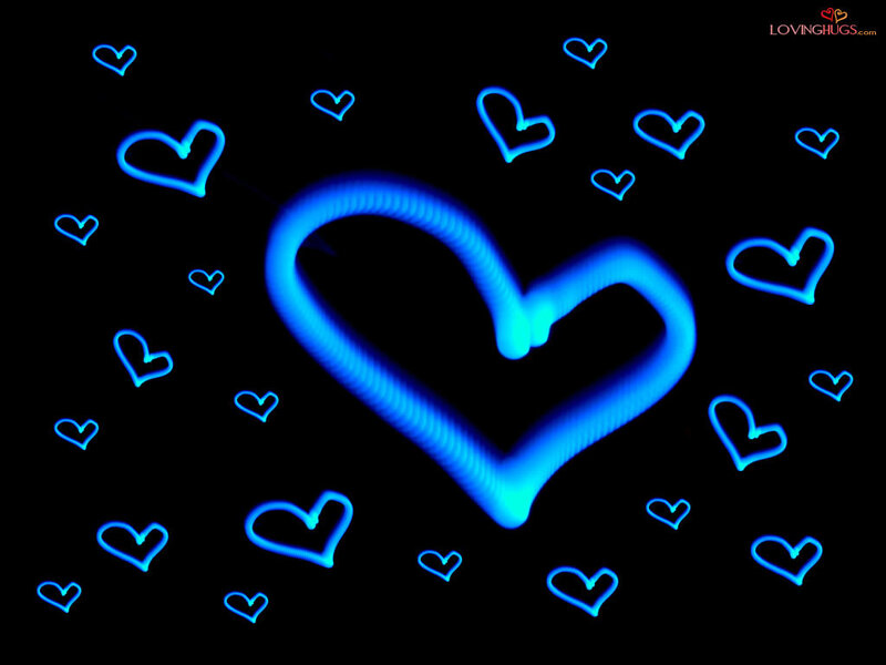 blue glowing hearts