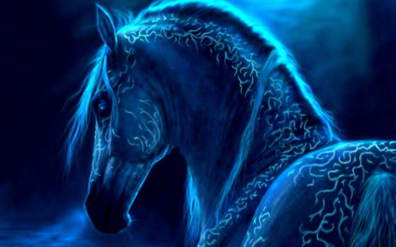 Blue Glowing Horse — Mystical