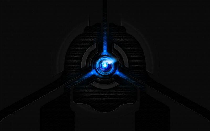 Blue Glowing Interface — Black